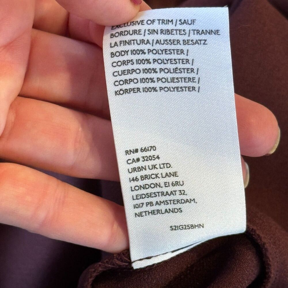 BHLDN Anthropologie Leila Dress Gown Satin Deep V Chocolate Size 2 - Picture 10 of 11